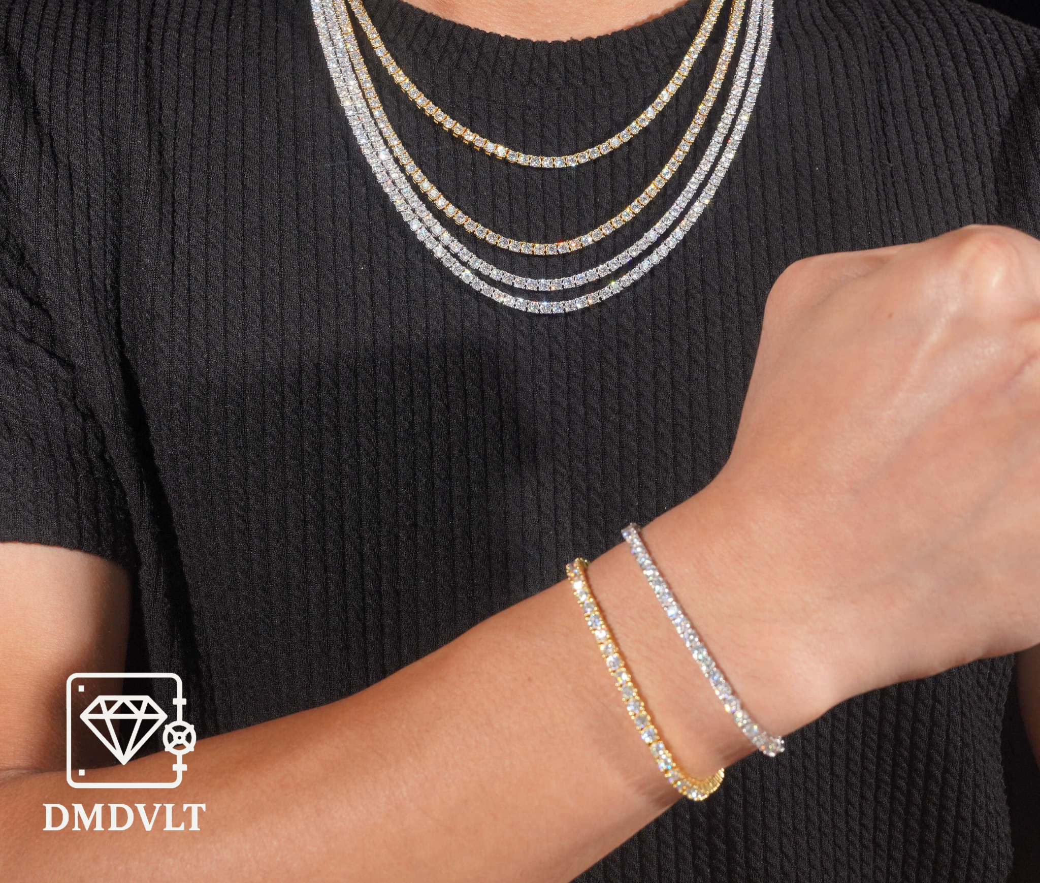 3mm VVS Lab Stone Tennis Bracelet and Chain (6"- 24")