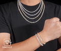 4mm VVS Lab Stone Tennis Bracelet and Chain (6"- 24")