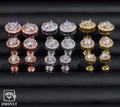 VVS Lab Stone Halo Stud Earrings – 925 Sterling Silver | Yellow Gold, White Gold & Rose Gold