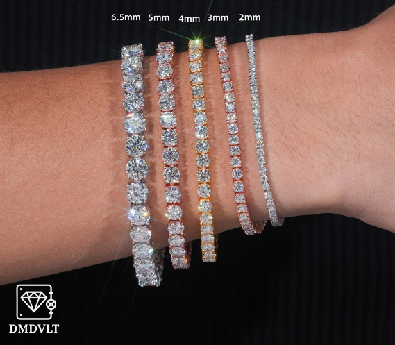 5mm VVS Lab Stone Tennis Bracelet and Chain (6"- 24")