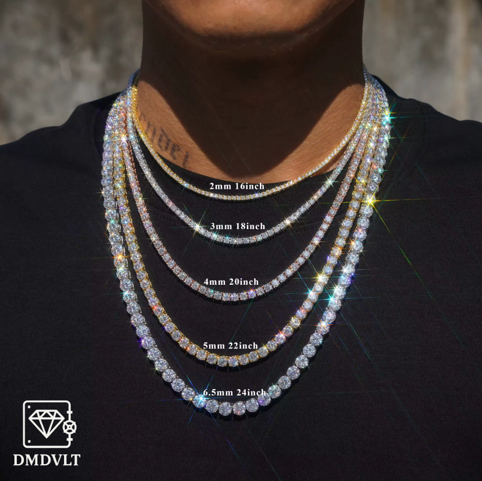 5mm VVS Lab Stone Tennis Bracelet and Chain (6"- 24")