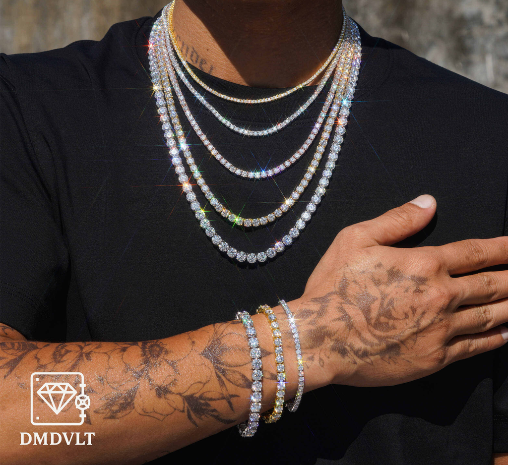 5mm VVS Lab Stone Tennis Bracelet and Chain (6"- 24")