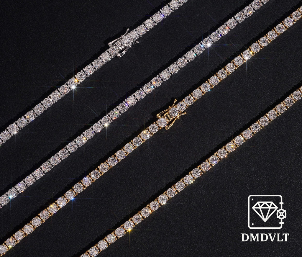 4mm VVS Lab Stone Tennis Bracelet and Chain (6"- 24")